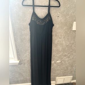 Torrid Black Maxi Dress with Gold Detail. Size 2